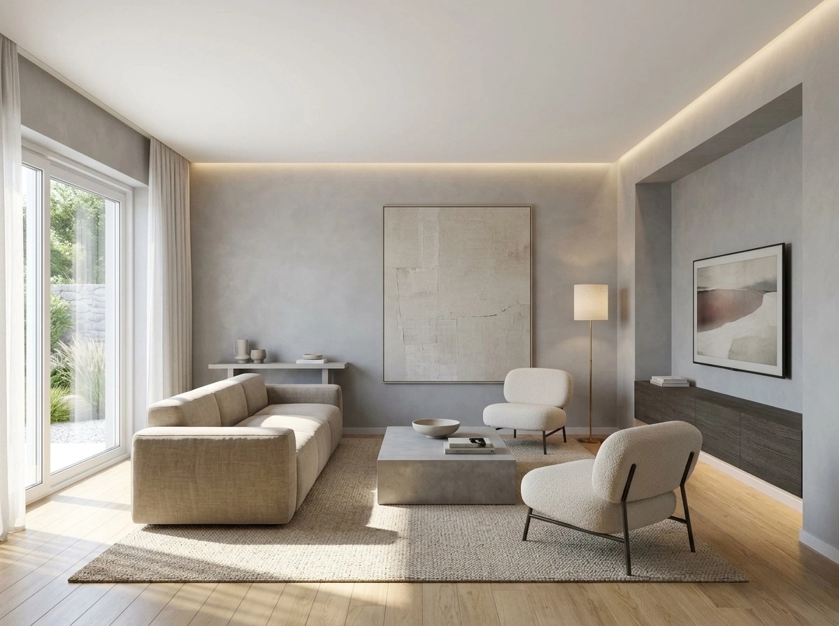 Interior design in Minimalism style — Living Room by GenRoom AI