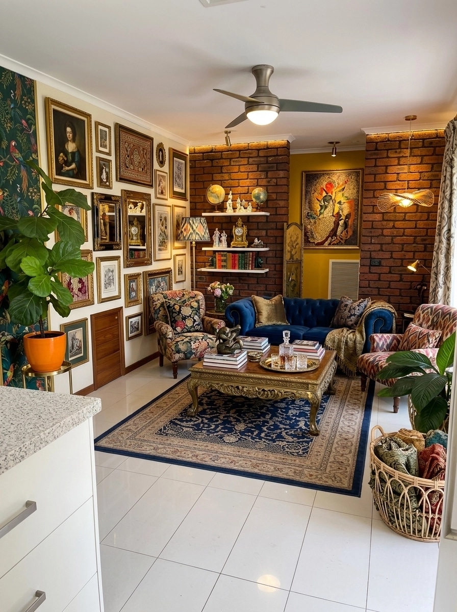 Maximalist Soggiorno design — interior photo by GenRoom AI