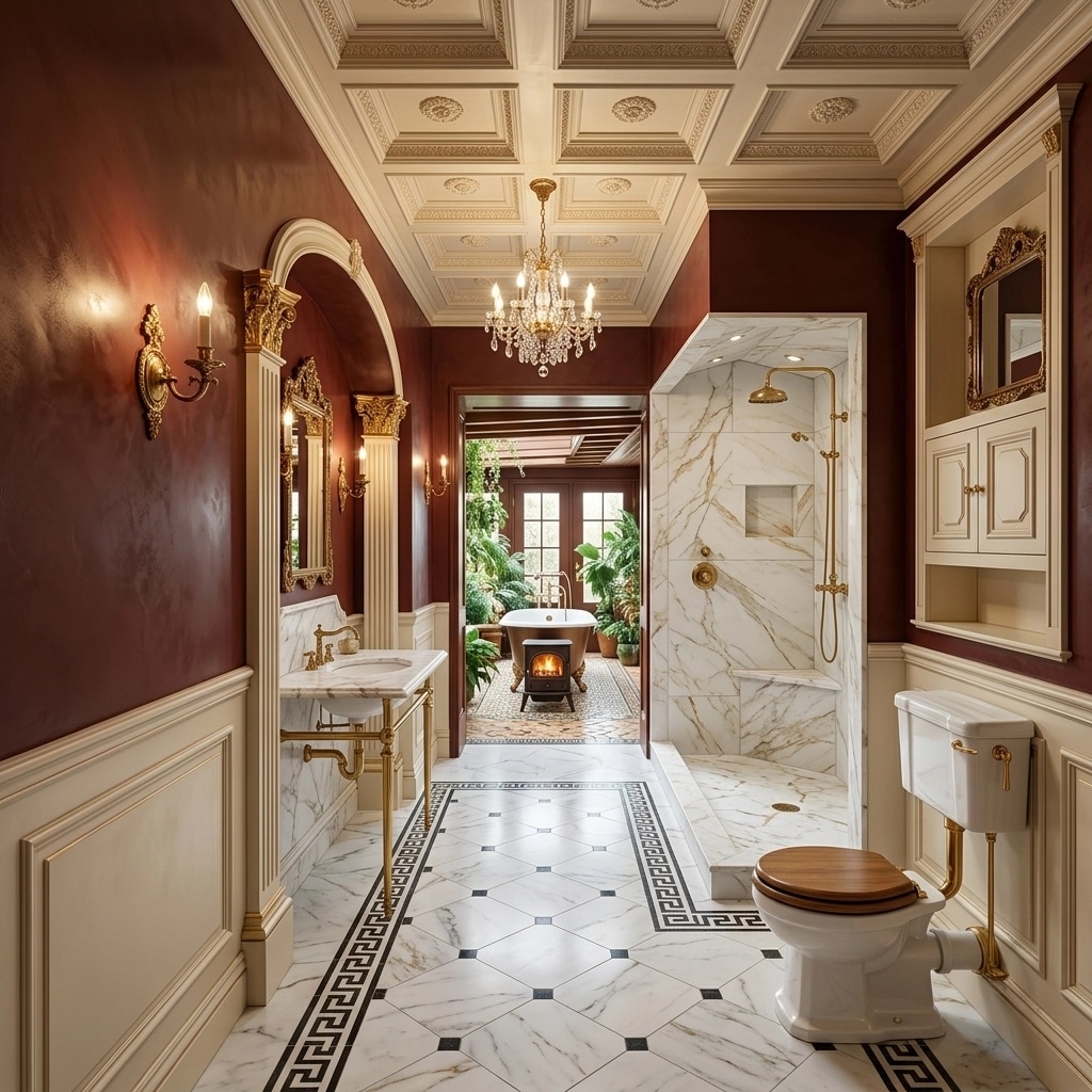 Interior design in Neoclassic style — Bathroom by GenRoom AI