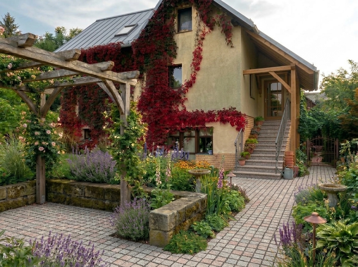 Country Rustic Garden Jardim design — yard photo by GenRoom AI