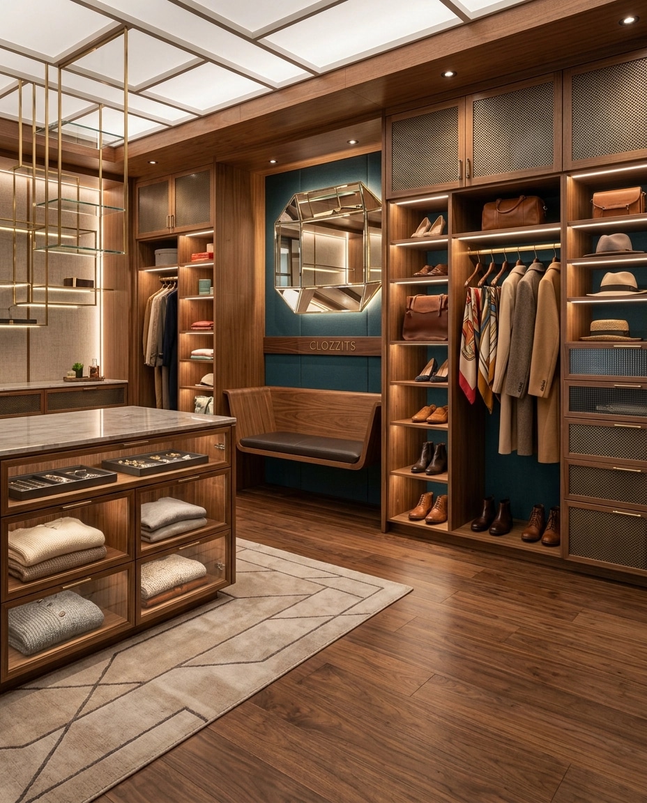 التصميم الداخلي بنمط Mid-Century Modern — wardrobe من GenRoom AI
