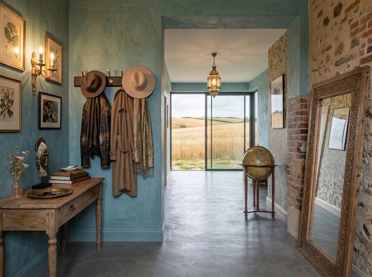 Hallway interior in Eclectic style — photo by GenRoom AI