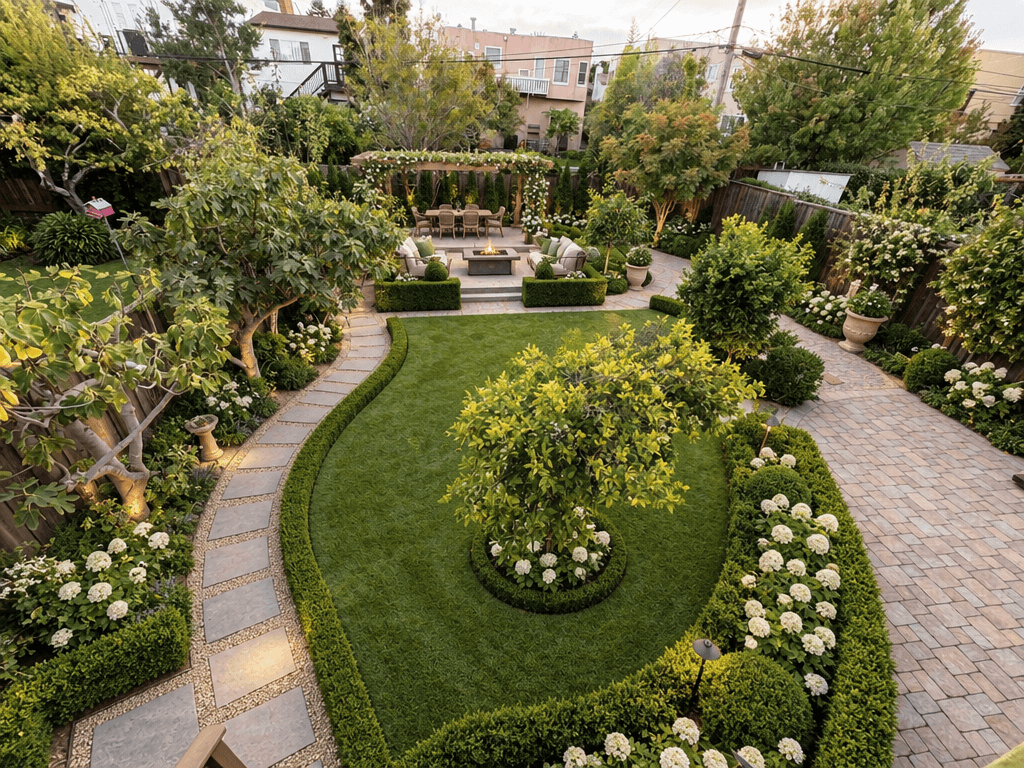 Yard design in Classic Garden style — photo by GenRoom AI