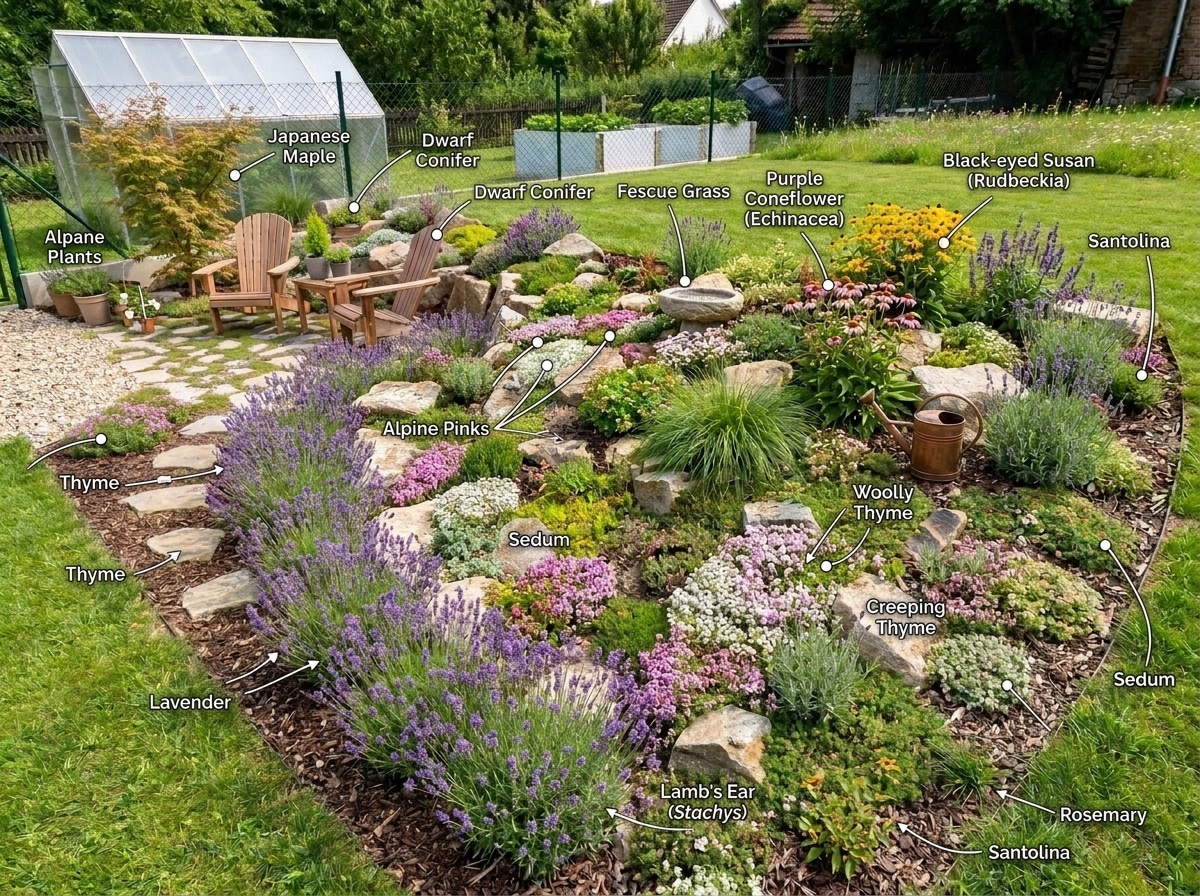 Landscape design in Eco Natural Garden style — Yard by GenRoom AI