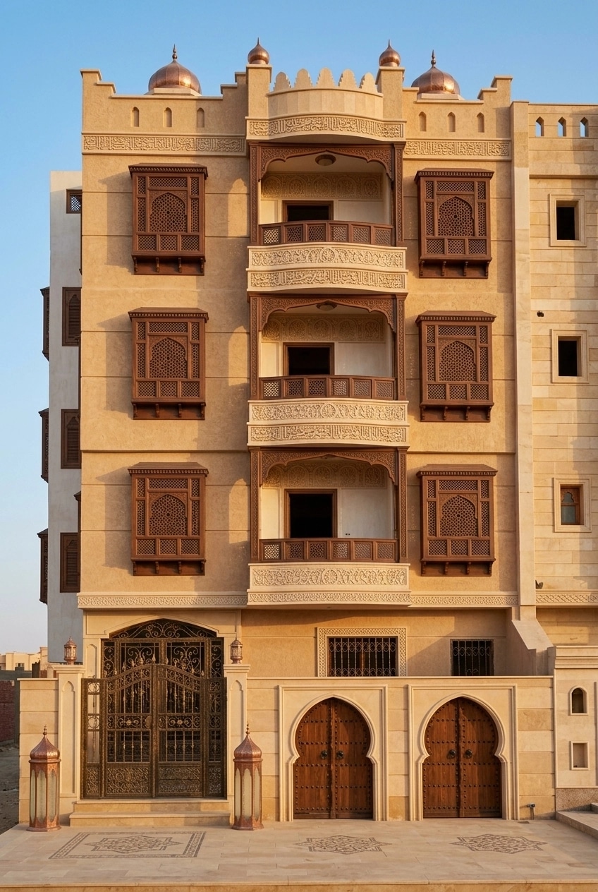 Arabian Facade Facade design — facade photo by GenRoom AI