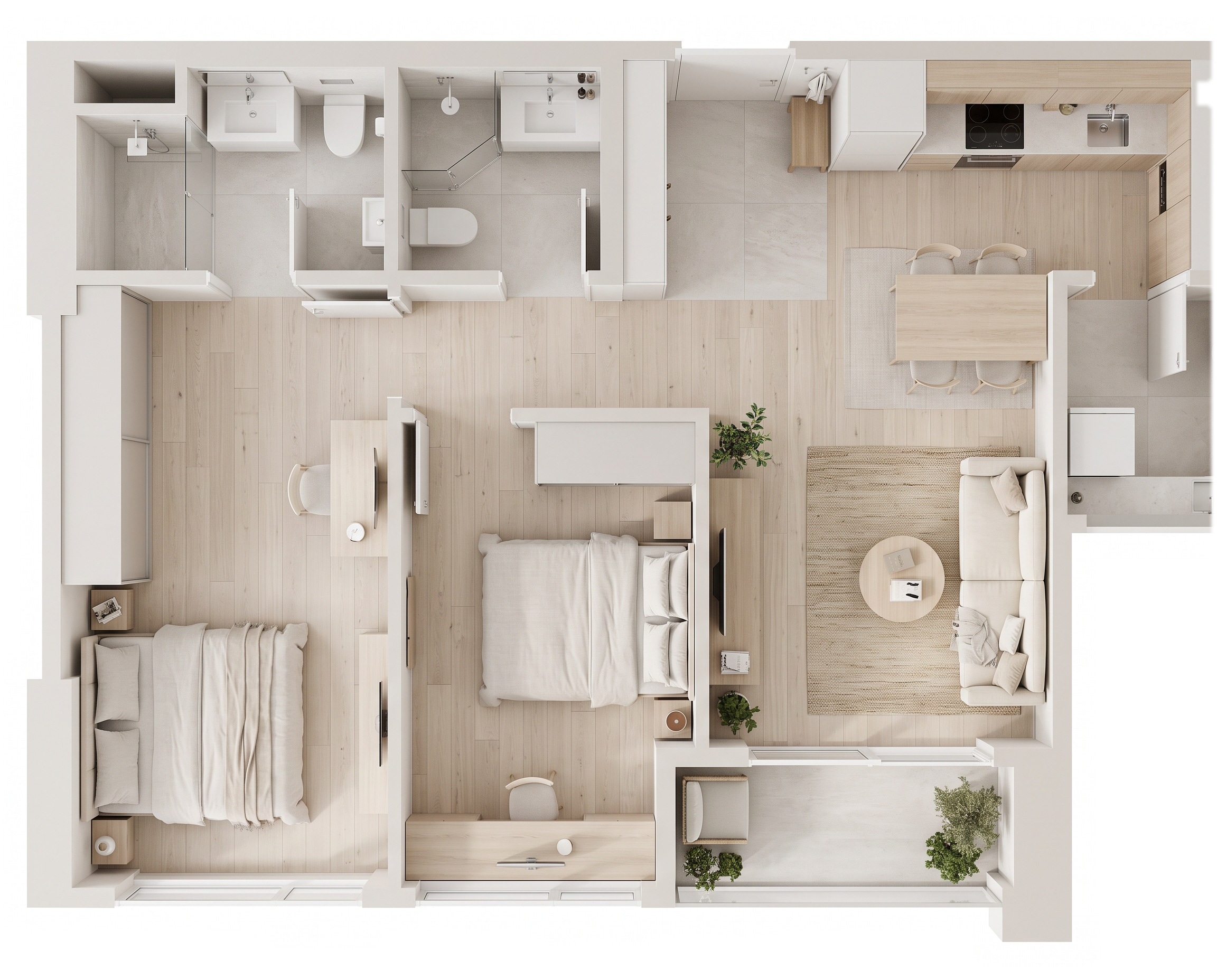 Interior design in Minimalism style — Living Room by GenRoom AI