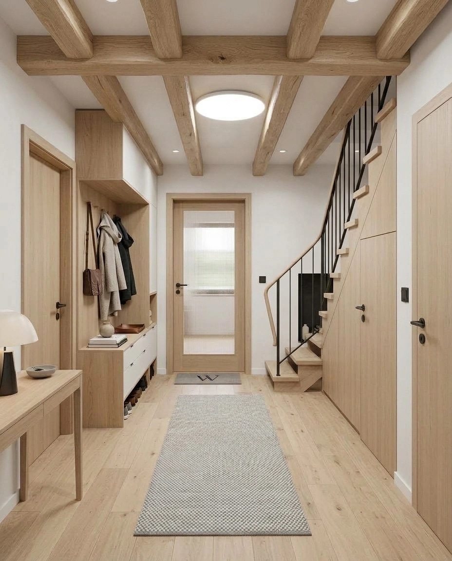 Hallway interior in Scandinavian style — photo by GenRoom AI