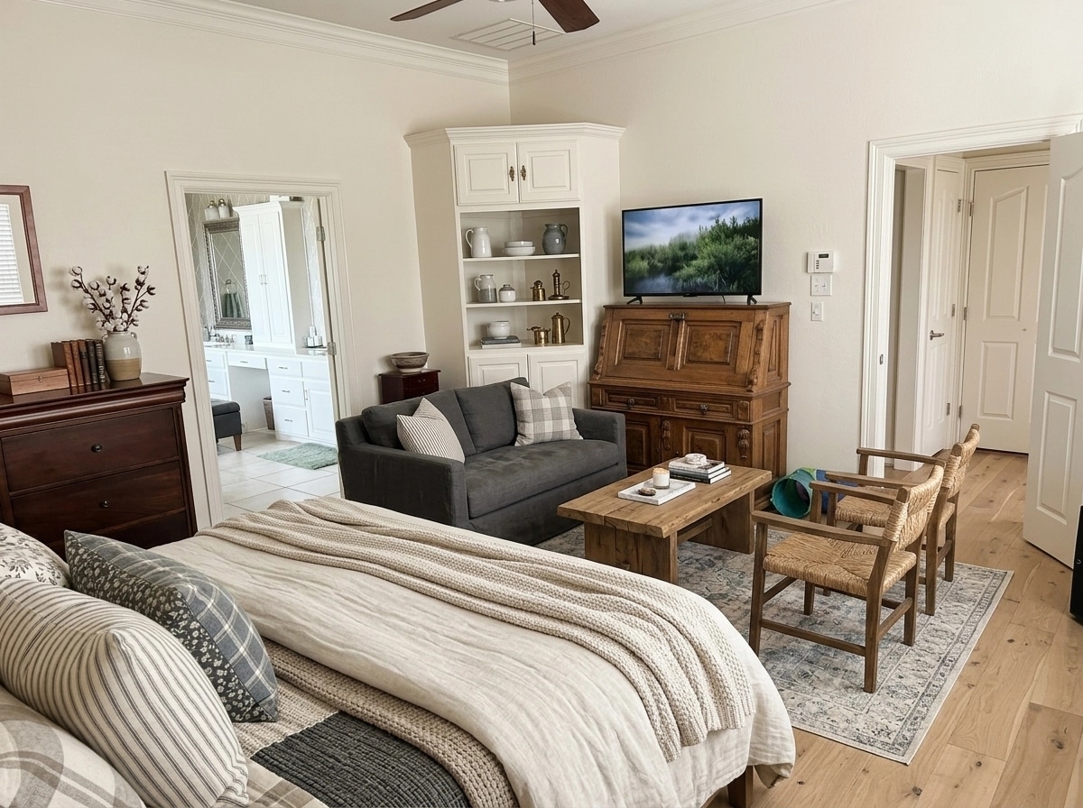 Modern Farmhouse Living Room design — interior photo by GenRoom AI