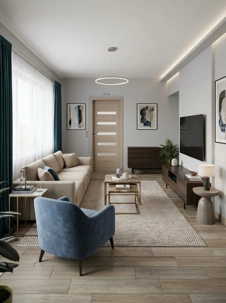 Interior design in Contemporary style — Living Room by GenRoom AI