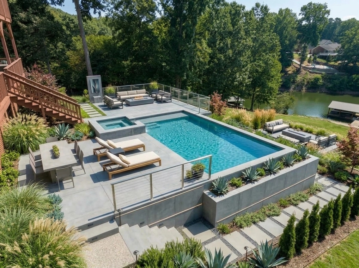 Landscape design in Contemporary Yard style — Yard by GenRoom AI