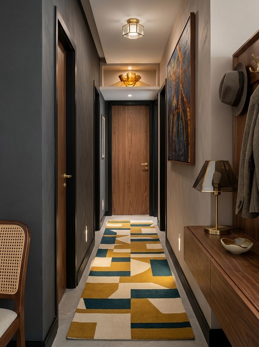 Mid-Century Modern Hallway design — interior photo by GenRoom AI