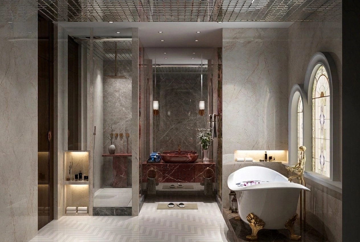 Bathroom interior in Contemporary style — photo by GenRoom AI