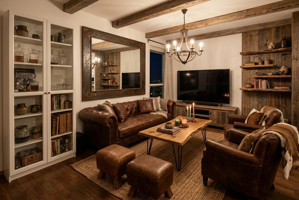 Interior design in Rustic style — Living Room by GenRoom AI