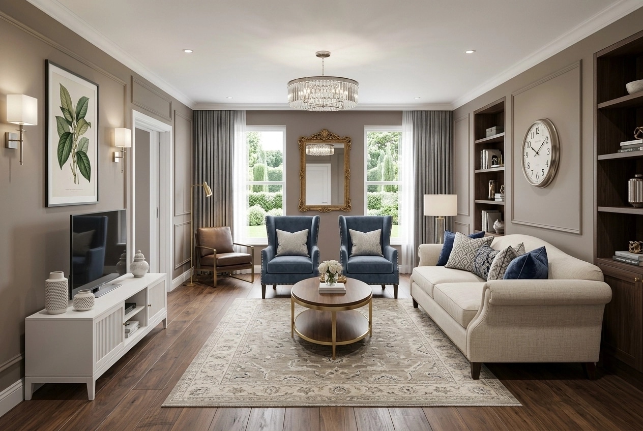 Interior design in Transitional style — Living Room by GenRoom AI