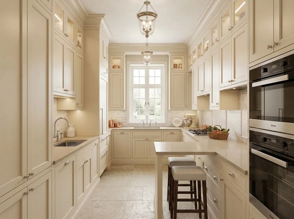 Kitchen interior in Transitional style — photo by GenRoom AI