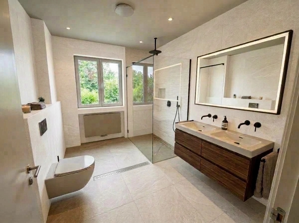 Bathroom interior in Contemporary style — photo by GenRoom AI