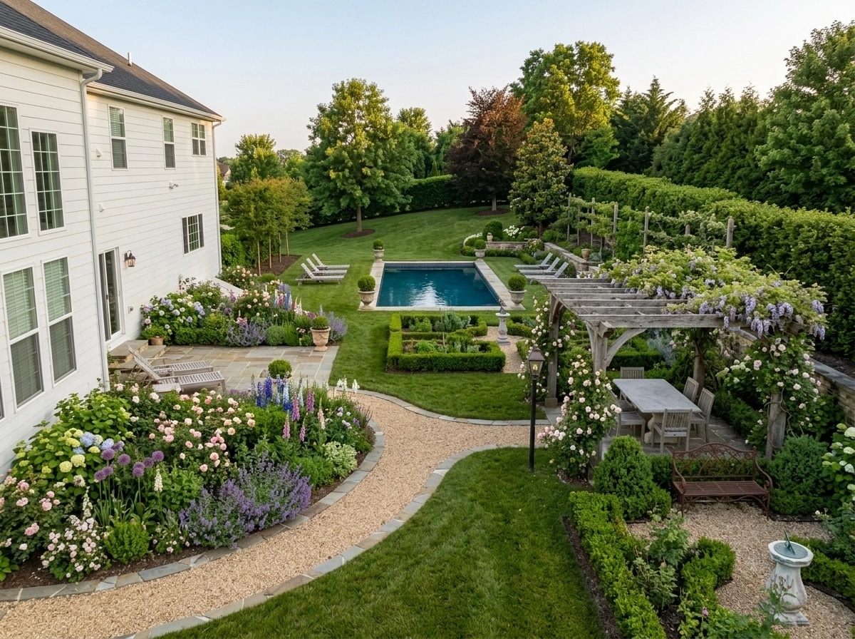 Landscape design in English Cottage Garden style — Yard by GenRoom AI