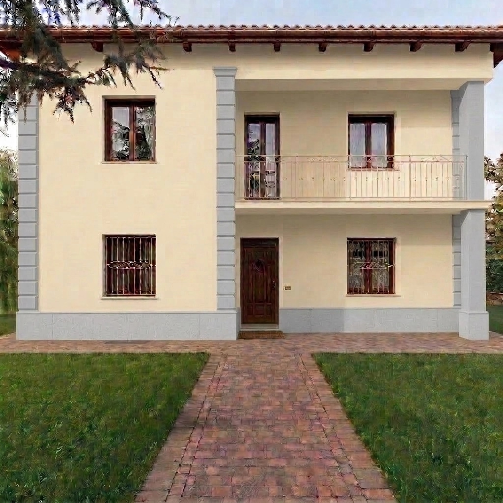Italian Villa Facade Facade design — facade photo by GenRoom AI