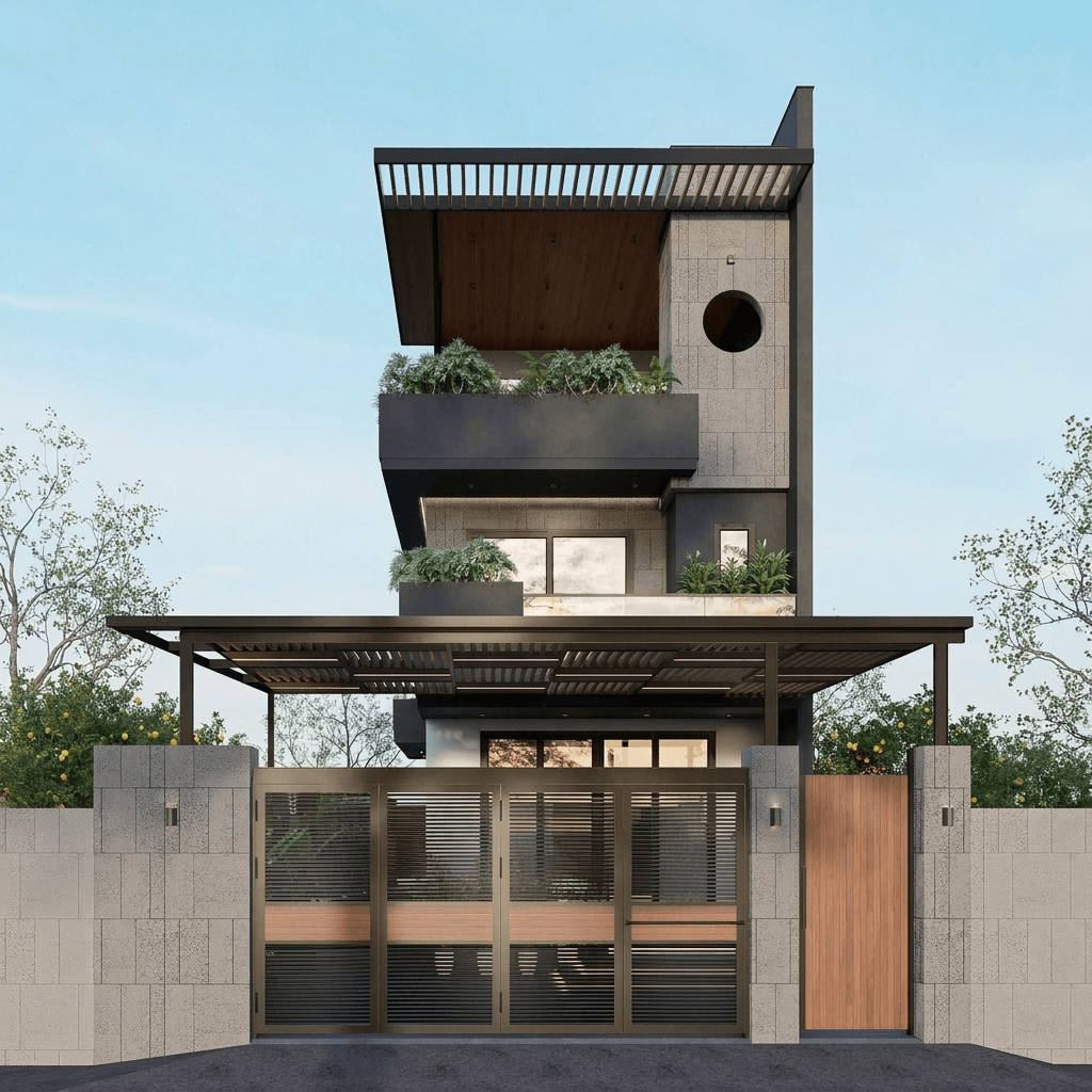 Gevelontwerp in Contemporary Facade-stijl — Gevel door GenRoom AI