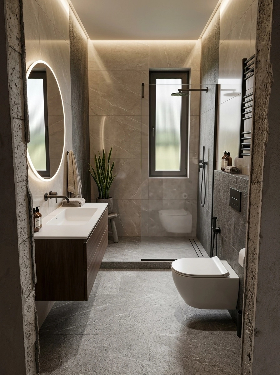 Bathroom interior in Contemporary style — photo by GenRoom AI