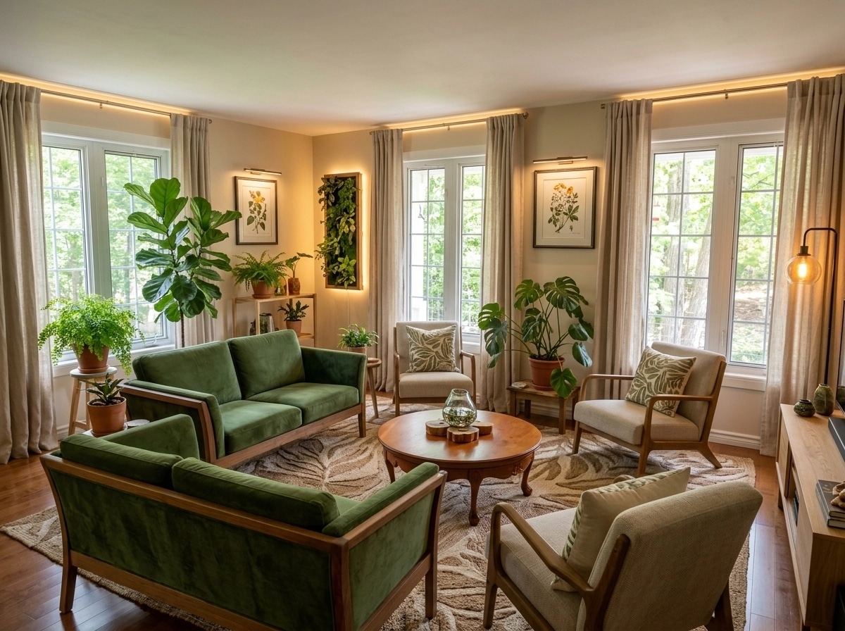 Interior design in Biophilic style — Living Room by GenRoom AI