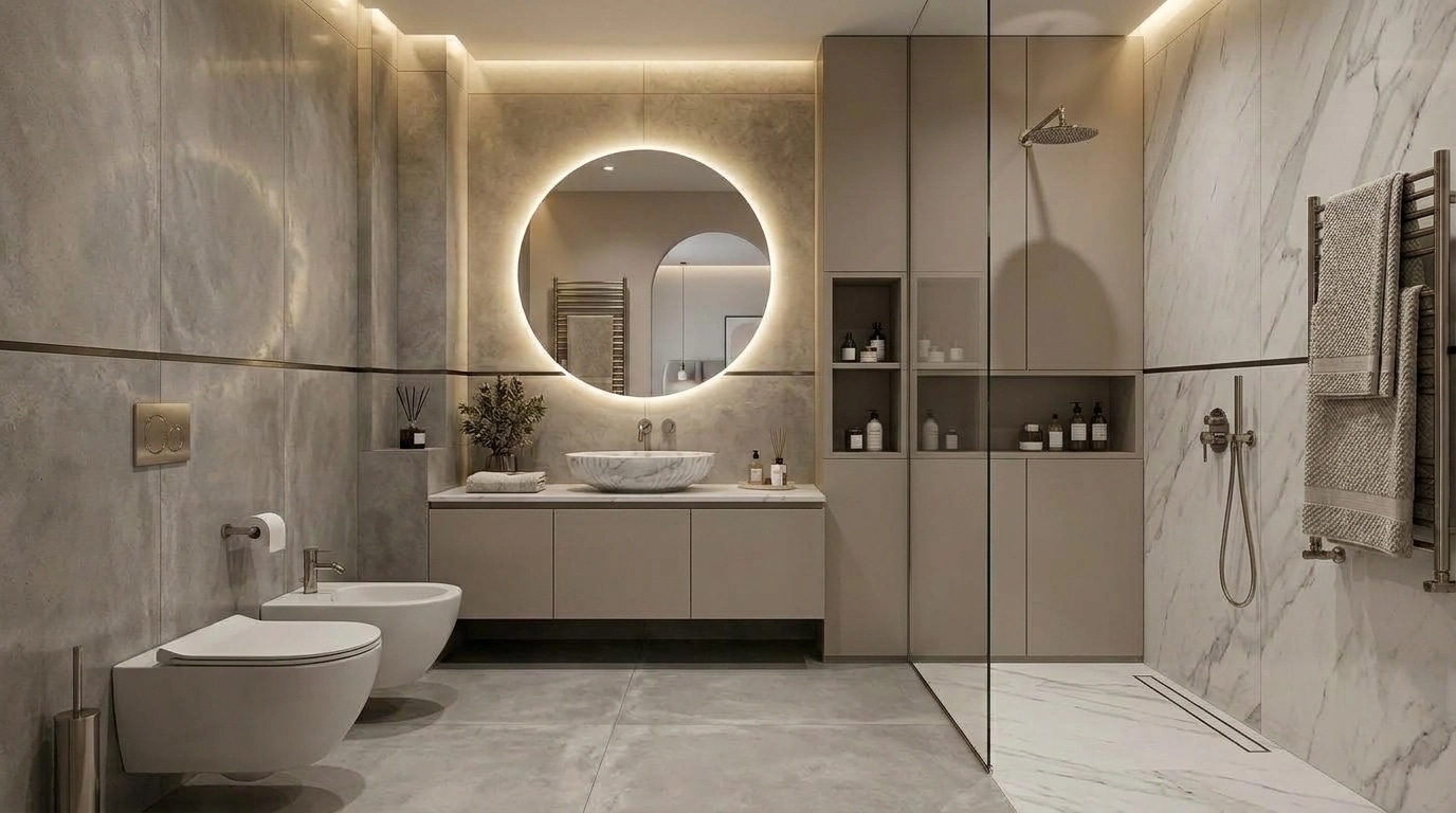 Bathroom interior in Contemporary style — photo by GenRoom AI
