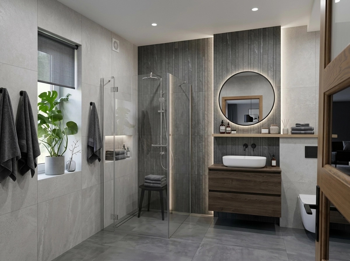 Contemporary Bathroom design — interior photo by GenRoom AI