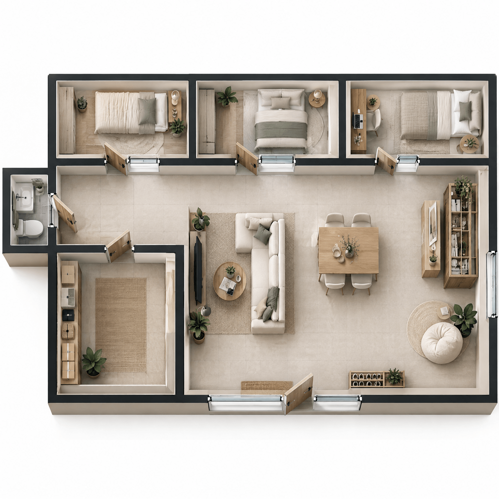 Minimalism Living Room design — interior photo by GenRoom AI