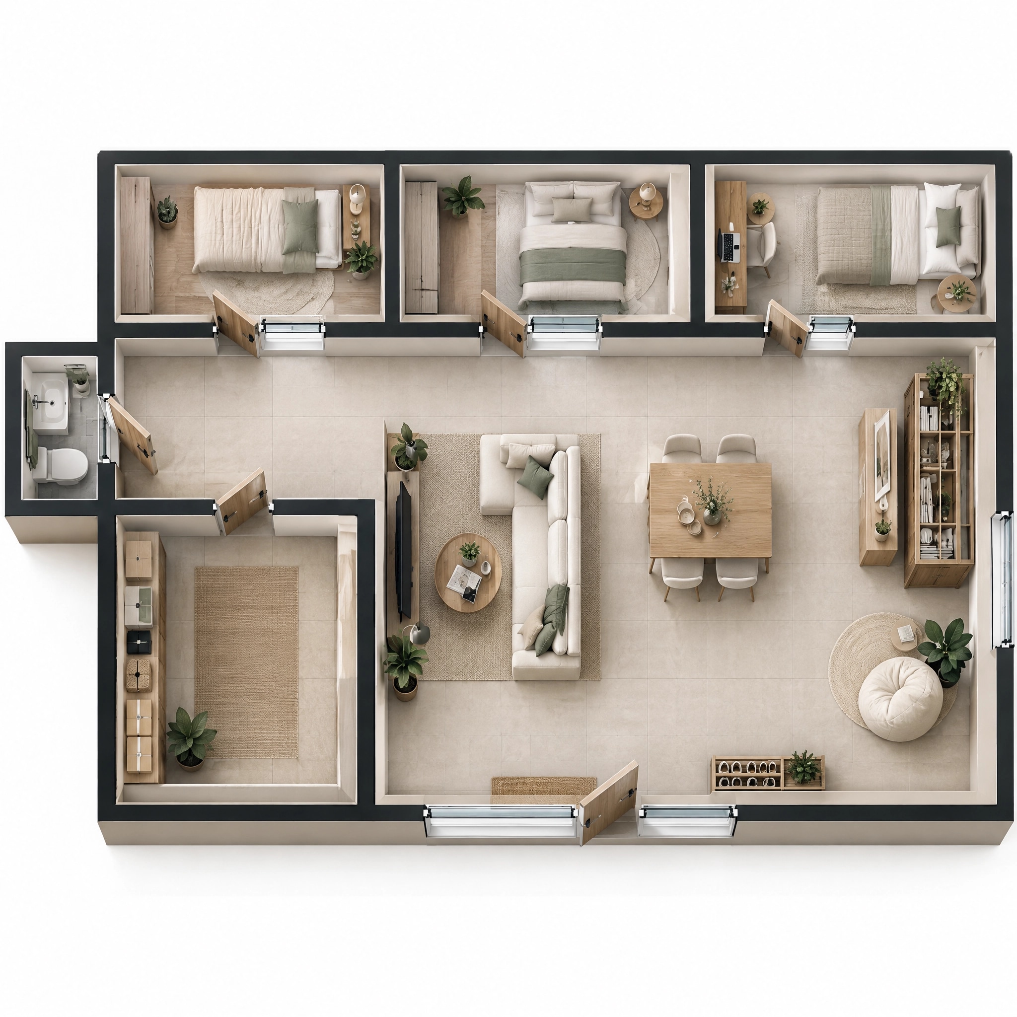 Interior design in Minimalism style — Living Room by GenRoom AI