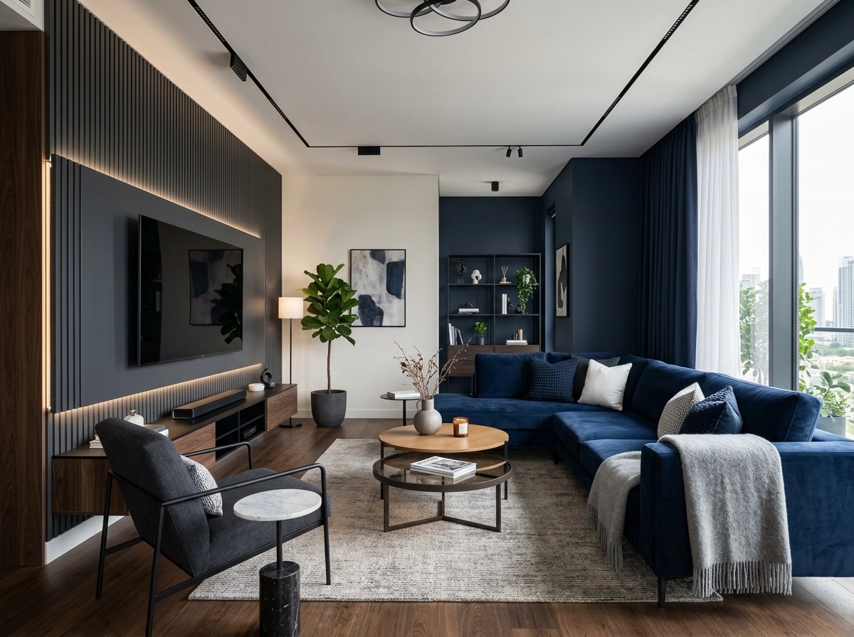 Blacktec Living Room design — interior photo by GenRoom AI