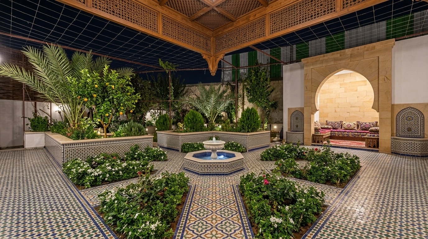 Landscape design in Arabian Courtyard style — Yard by GenRoom AI