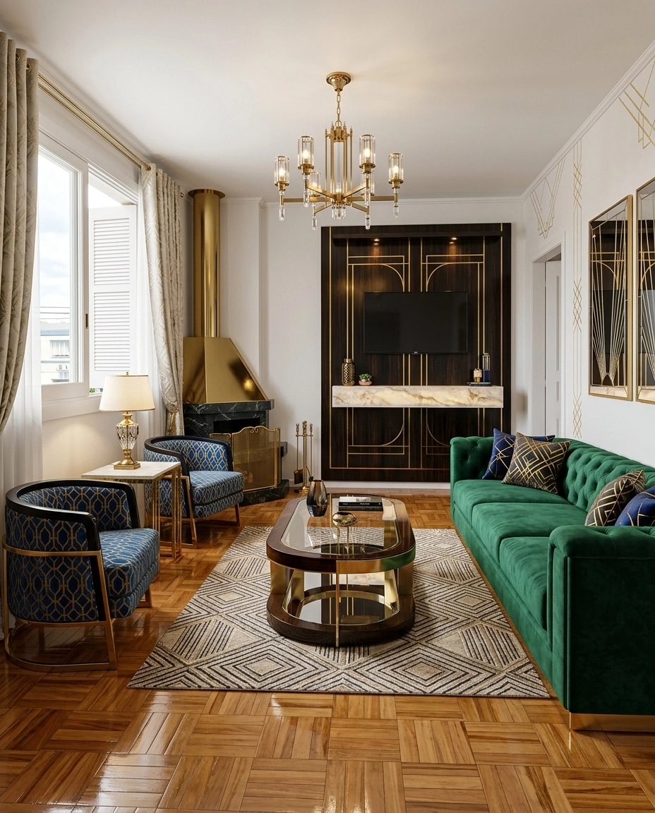 Art Deco Living Room design — interior photo by GenRoom AI