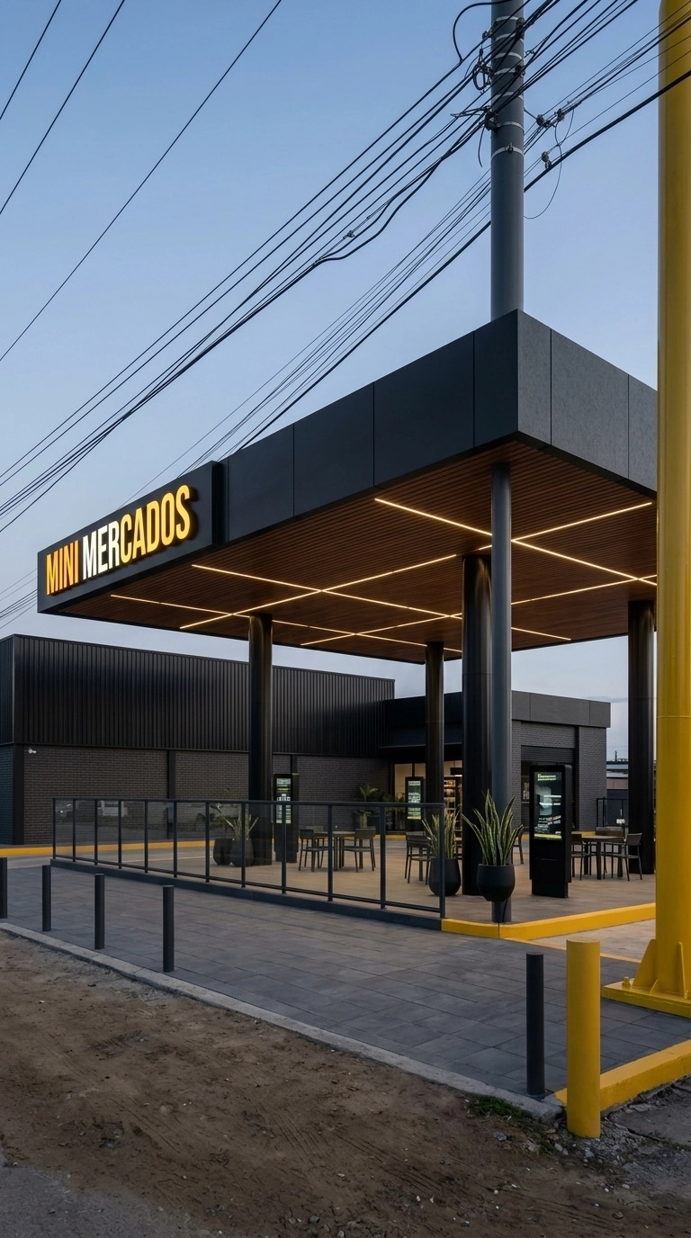 Facade design in Blacktec Facade style — Facade by GenRoom AI