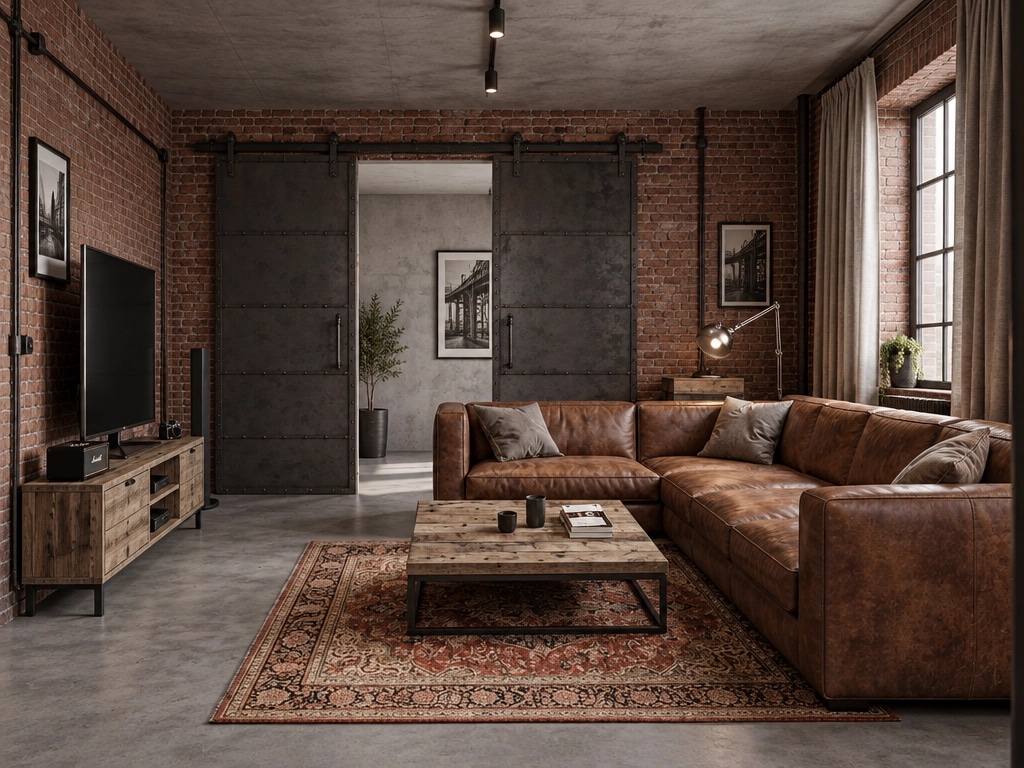 Interior design in Loft / Industrial style — Living Room by GenRoom AI