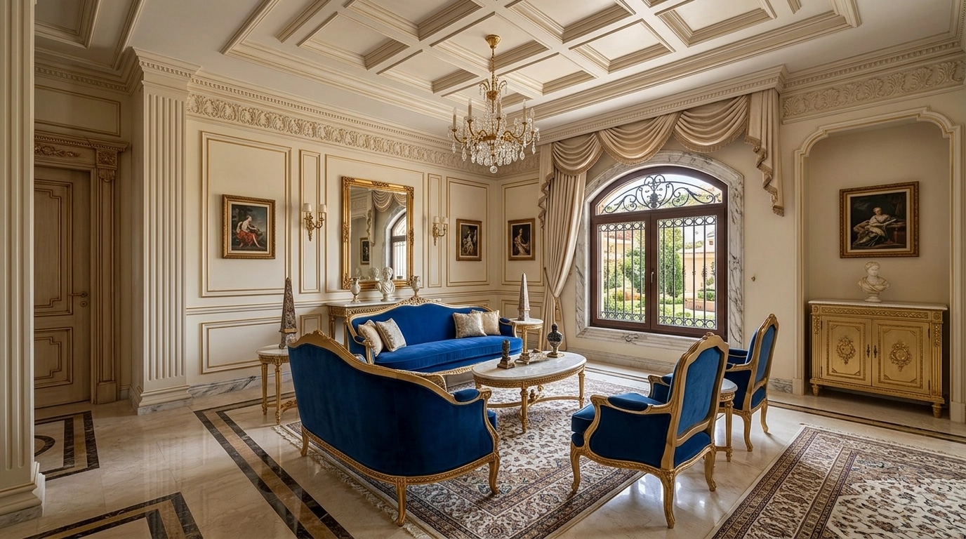 Interior design in Neoclassic style — Bedroom by GenRoom AI