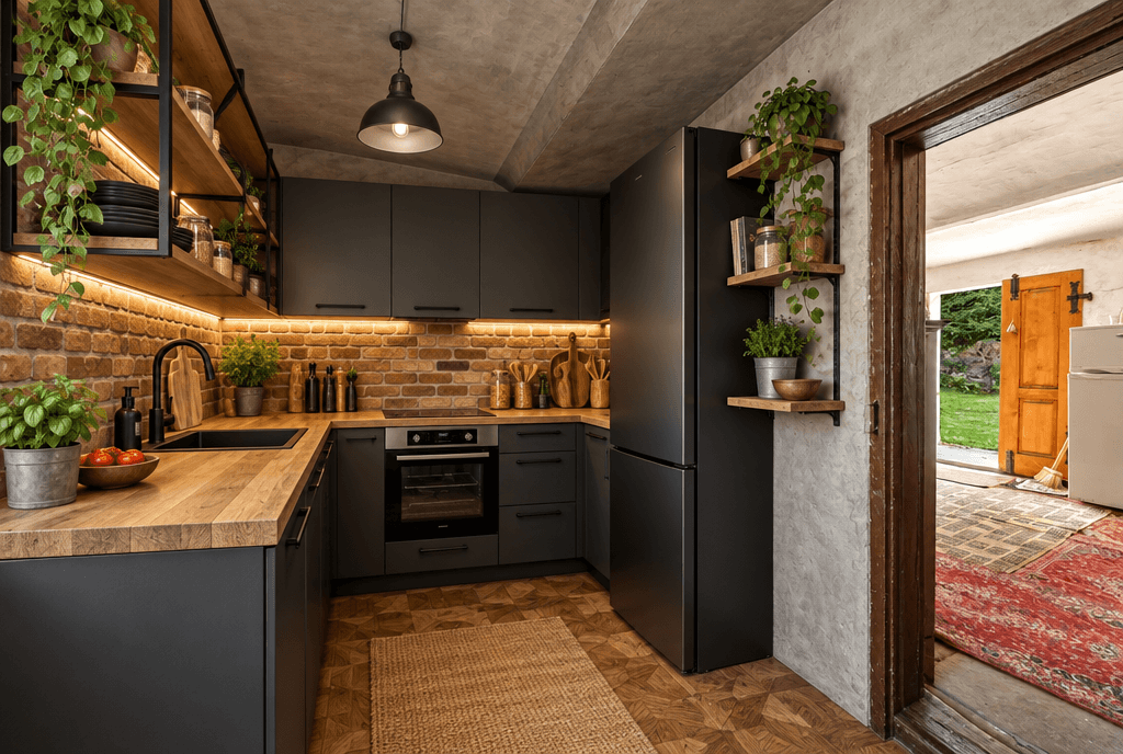 Kitchen interior in Loft / Industrial style — photo by GenRoom AI