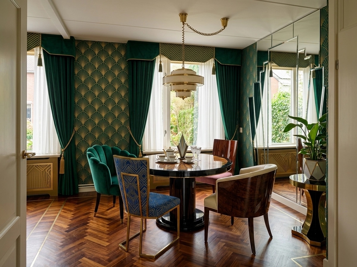Interior design in Art Deco style — dining_room by GenRoom AI