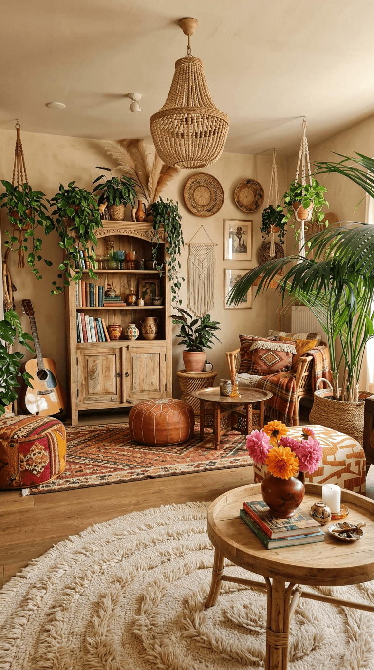 Interior design in Bohemian style — Living Room by GenRoom AI
