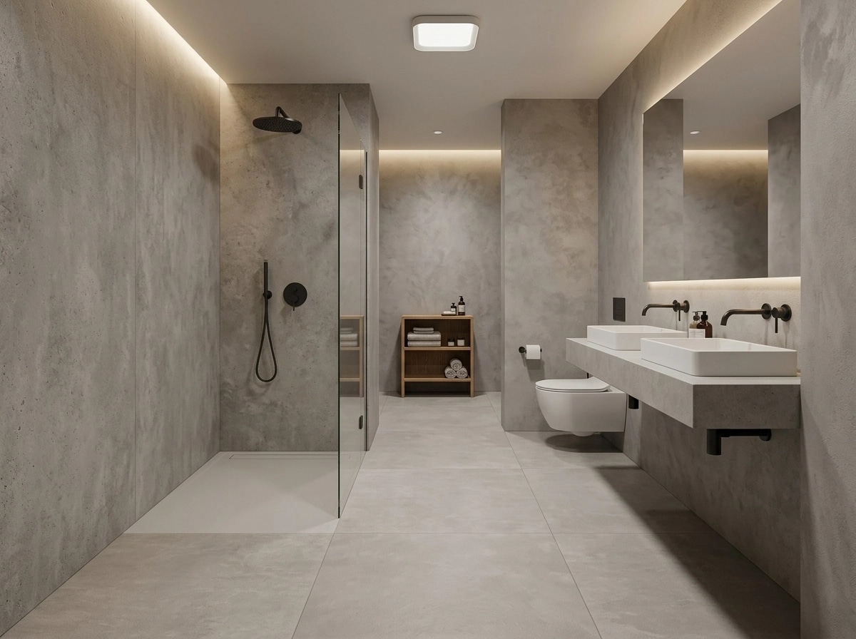 Bathroom interior in Minimalism style — photo by GenRoom AI