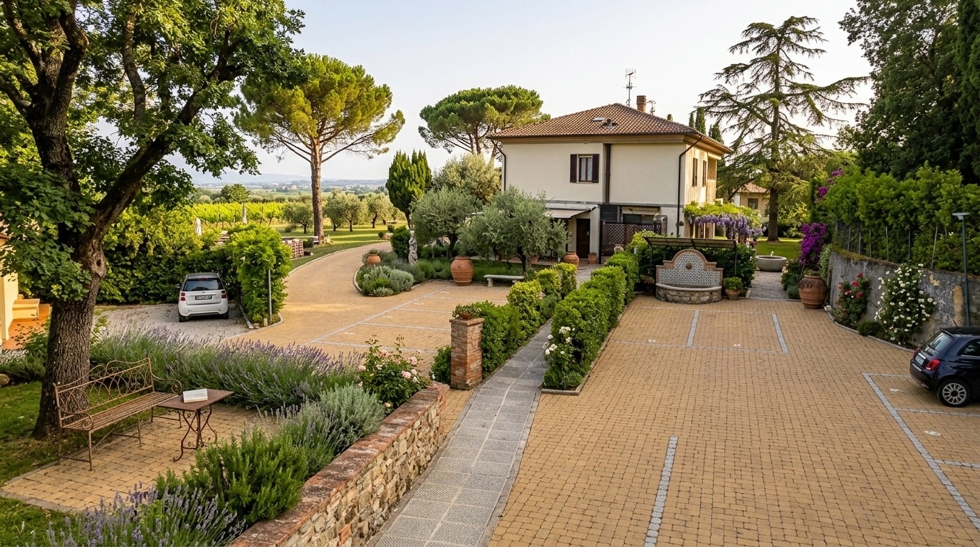 Landscape design in Mediterranean Yard style — Yard by GenRoom AI