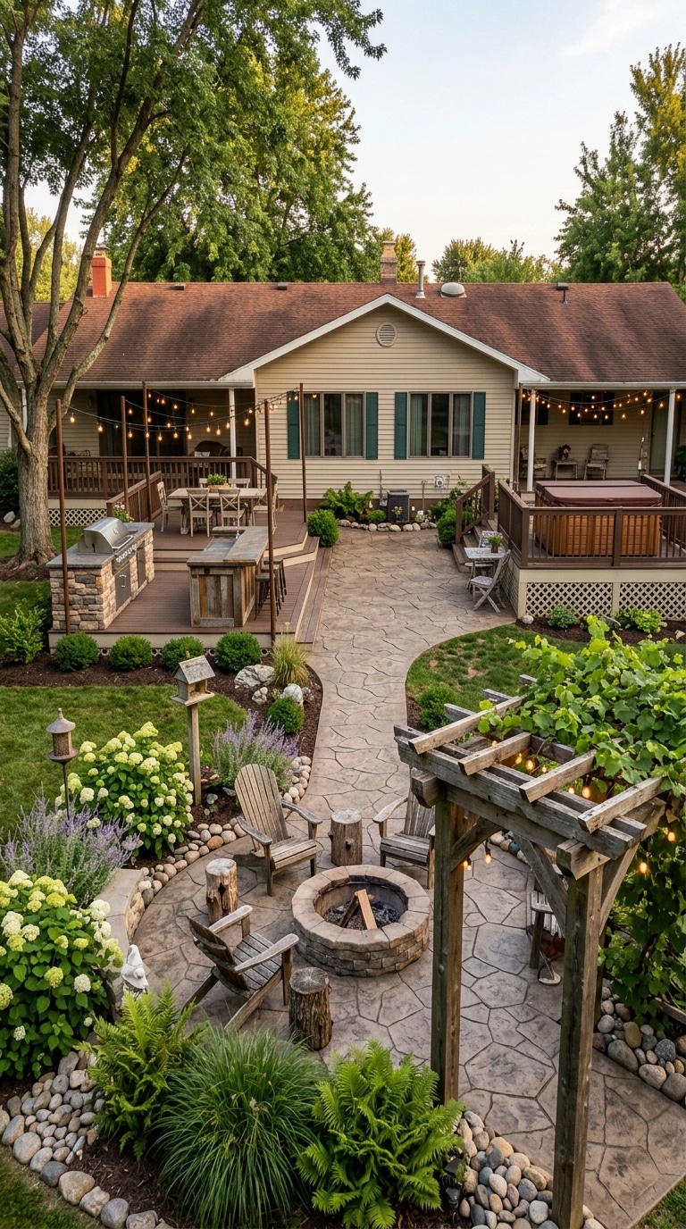 Country Rustic Garden Yard design — yard photo by GenRoom AI