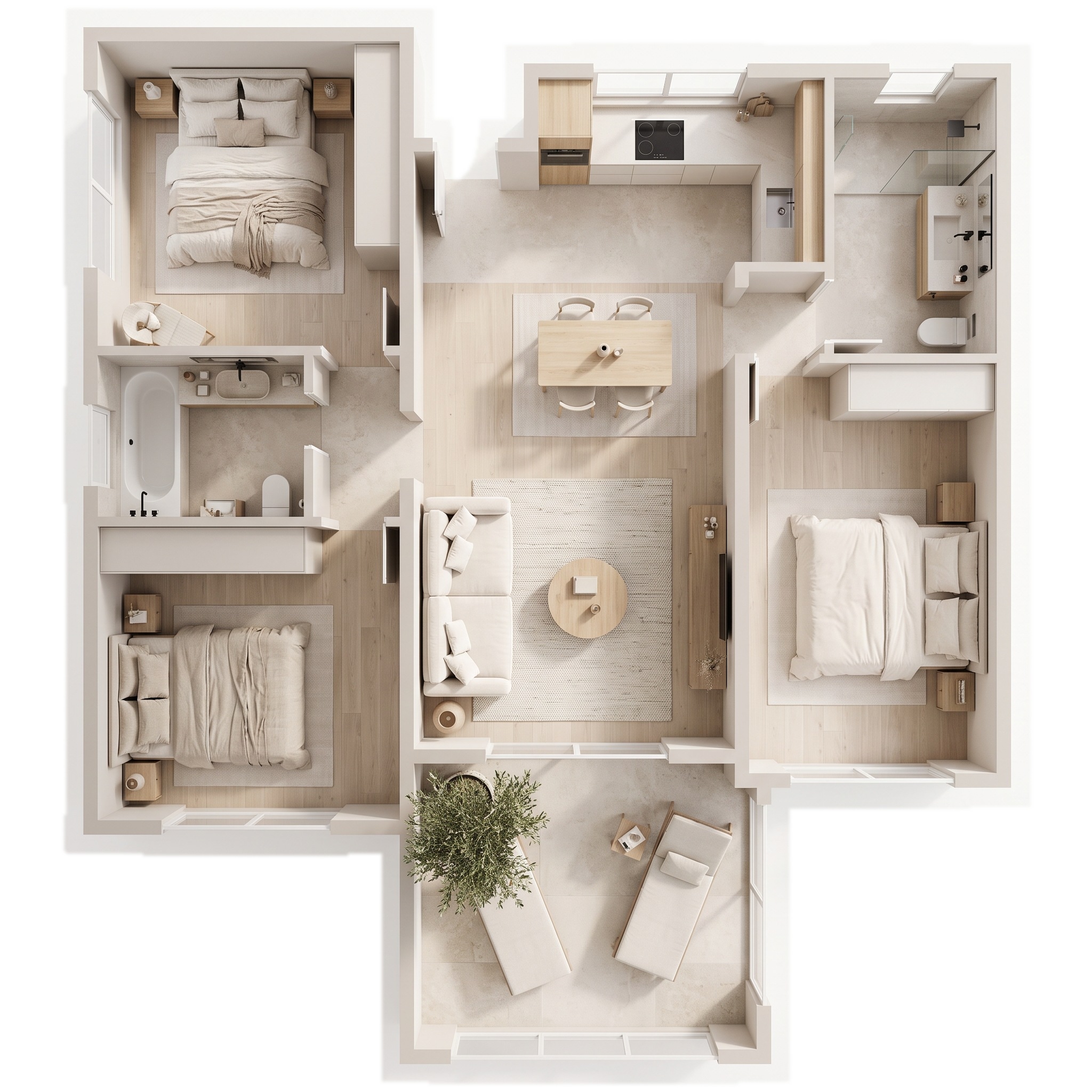 Interior design in Minimalism style — Living Room by GenRoom AI