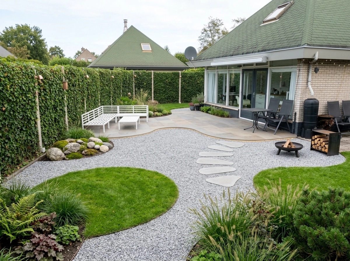Landscape design in Scandinavian Garden style — Yard by GenRoom AI