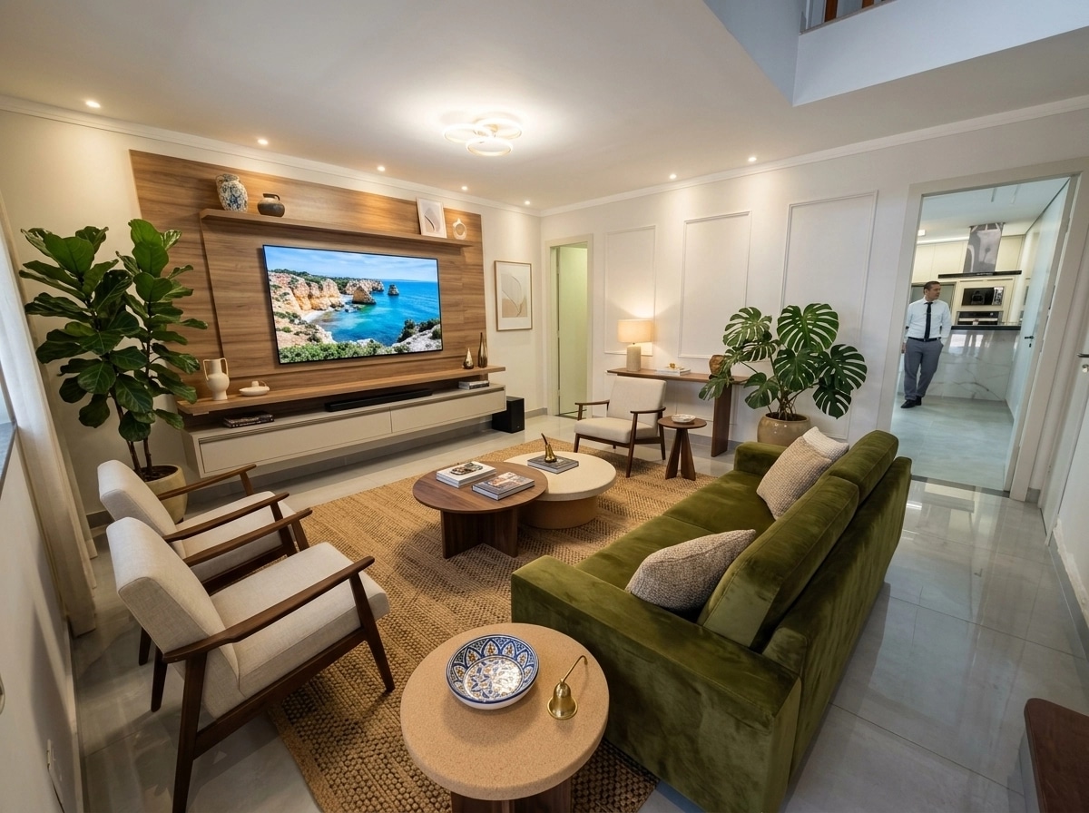 Thiết kế nội thất theo phong cách Portuguese Modern — Phòng khách bởi GenRoom AI