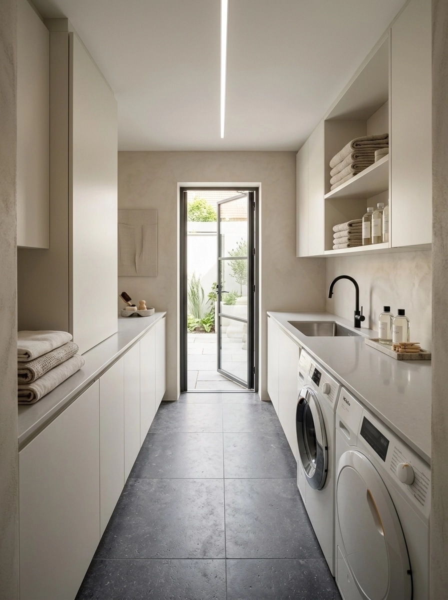 Interior design in Minimalism style — laundry by GenRoom AI