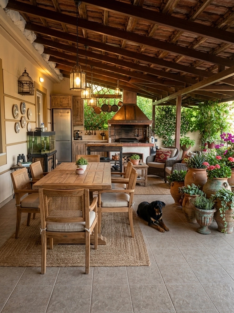 Interior design in Rustic style — terrace by GenRoom AI