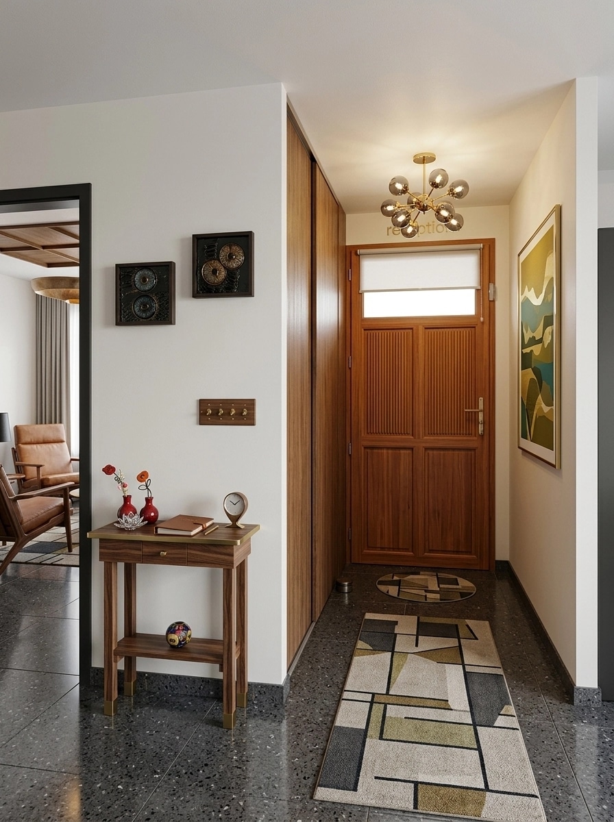 التصميم الداخلي بنمط Mid-Century Modern — lobby من GenRoom AI