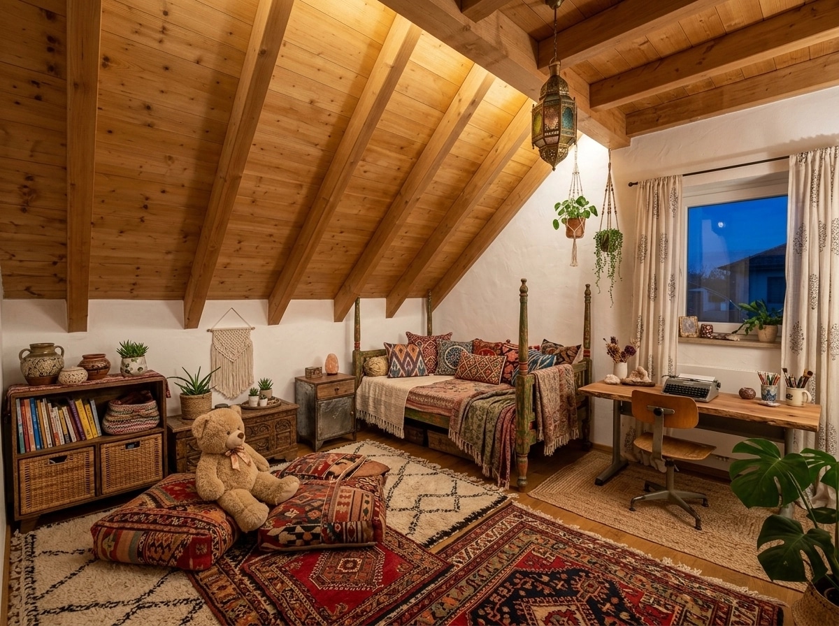 Interior design in Bohemian style — Kids Room by GenRoom AI