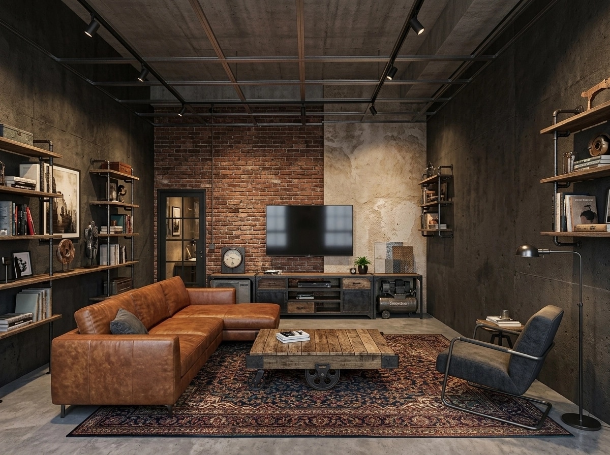 Interior design in Loft / Industrial style — Living Room by GenRoom AI