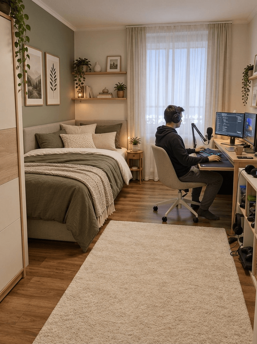 İç mekân tasarımı Scandinavian stili — Yatak Odası GenRoom AI